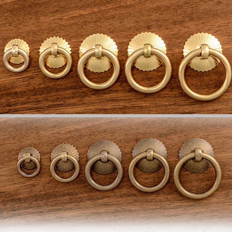Drawer Pull Gold - Pomos de anillo de latón Vintage