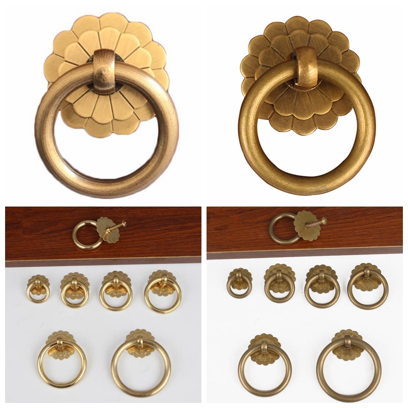 Drawer Pull Gold - Perillas de anillo de gabinete de