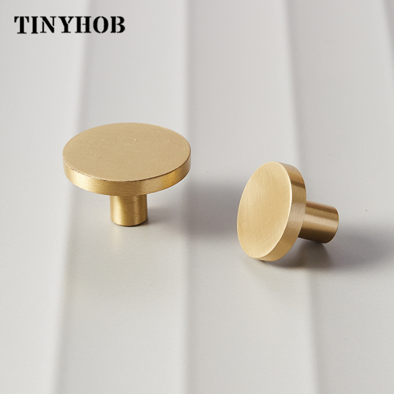 Perillas redondas de latón par - Drawer Pull Gold reseña y precio
