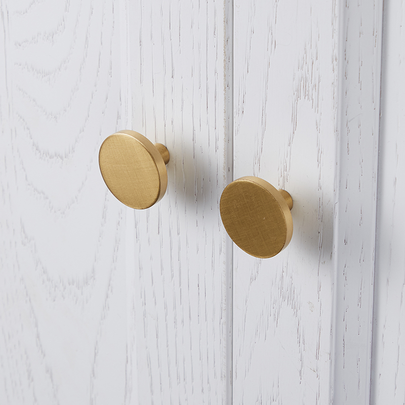 Perillas redondas de latón par - Drawer Pull Gold reseña y precio
